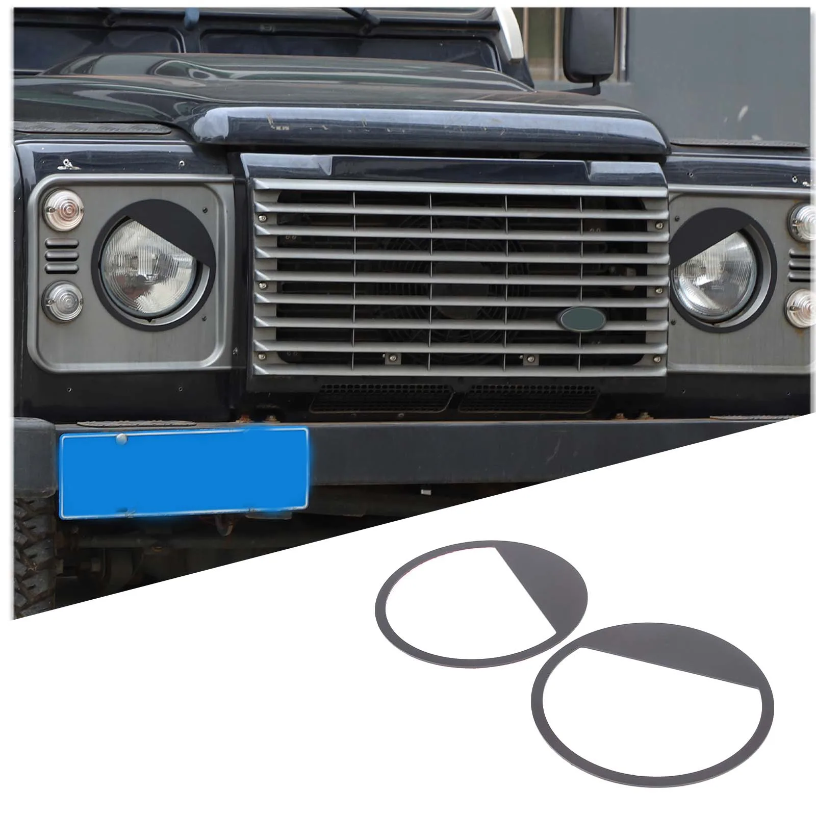 

For Land Rover Defender 2004-2019 Aluminum alloy Car Headlight Bezel Cover Angry eyes Style Trim Baffle Cover Car Accessories