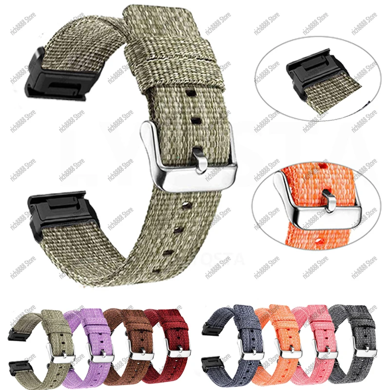 

Nylon Quick Fit Strap For Garmin Forerunner 955 935 745 945 LTE S62 S60 / instinct 2 45mm Band 22mm 26mm Bracelet Wristbands