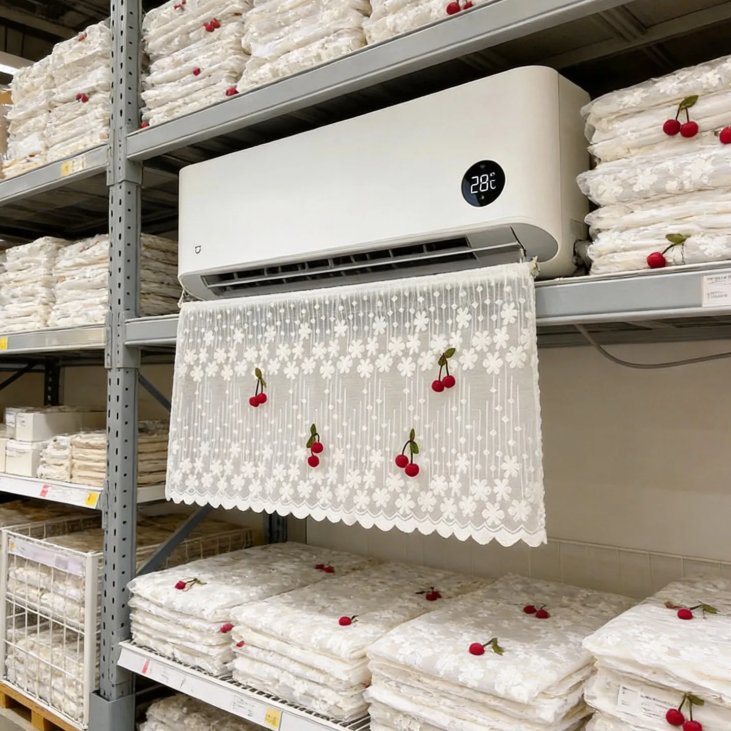 2026 New Style Air Conditioner Dust Cover Magic Stick Windproof Curtain Universal for Postpartum Babies High Aesthetic Value