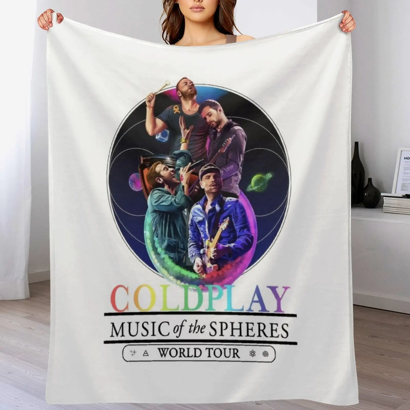 cold world album tour Throw Blanket Soft Solid Color Blanket for Couch Bed