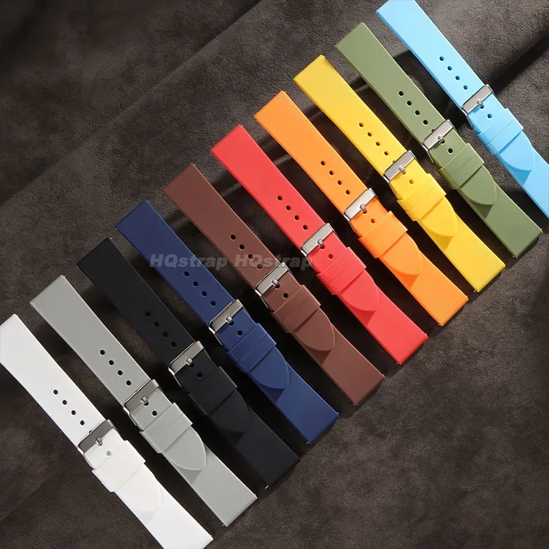 세이코 고무 스트랩 스포츠 방수 팔찌 퀵 릴리스 밴드 용 화웨이 GT3/4/5 용 16mm 18mm 20mm 22mm 실리콘 시계 밴드
