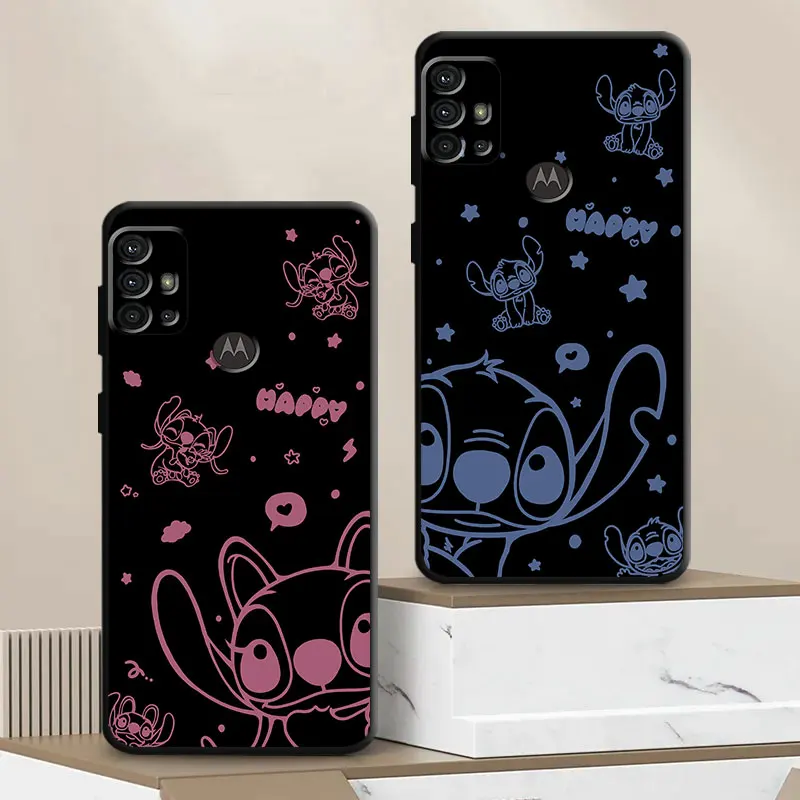 Disney Stitch Angel Cute Case for Motorola Moto G9 Plus Play Power G200 Edge 20 Pro Lite 30 40 Pro 30 Neo One Fusion Plus Soft