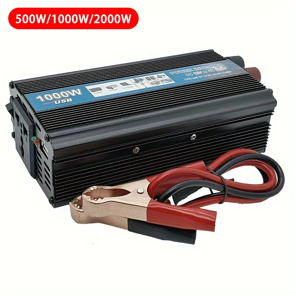 Solar Inverter 12v 220v 500W 1000W 2000W DC 12v to AC 220v Portable Voltage Transformer Charger Converter Usb Power Car Inverter