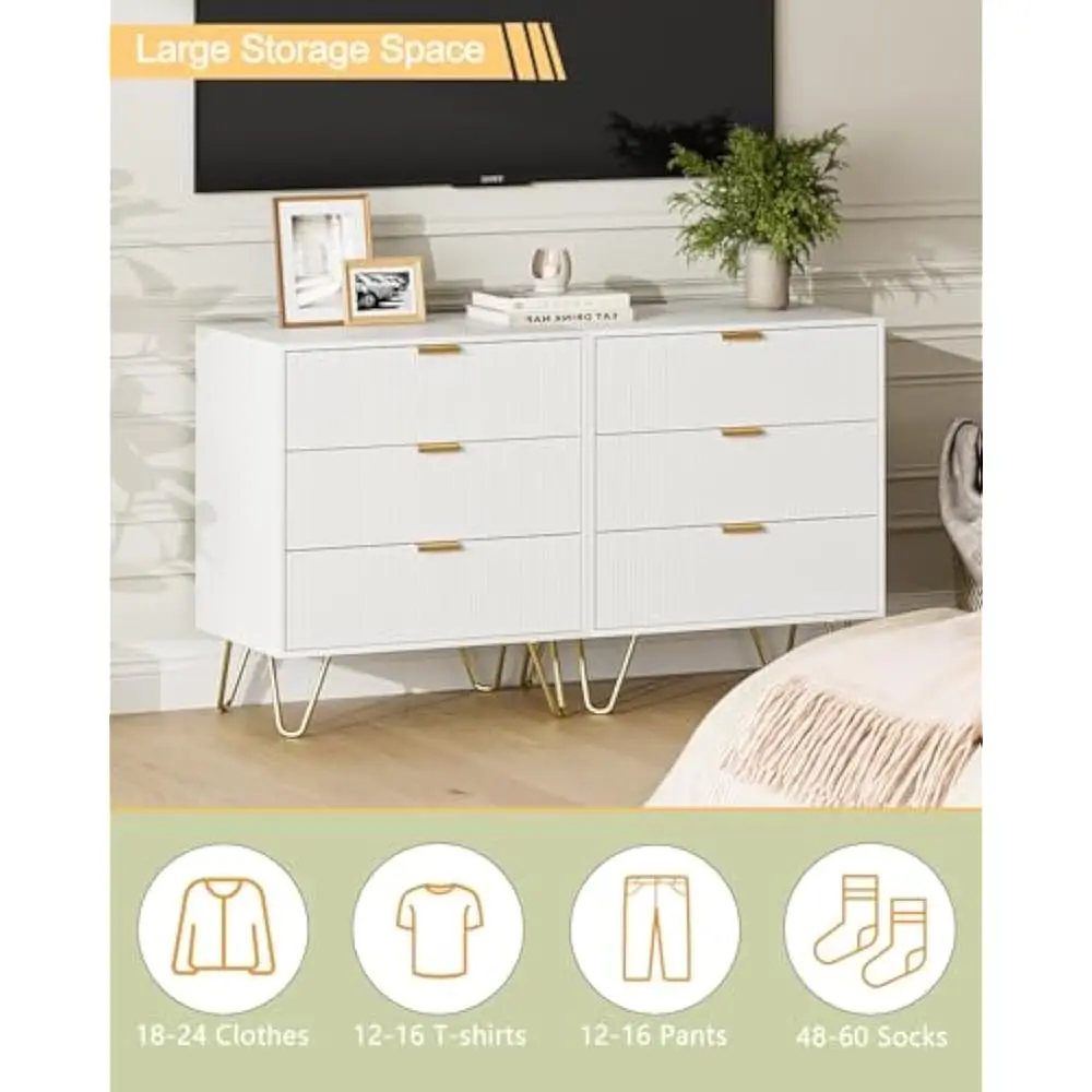 Nightstands with Anti-Tip Hardware and 3 Drawer Dresser, Storage Dresser Chest Cabinet Organizer for Living Room image 4