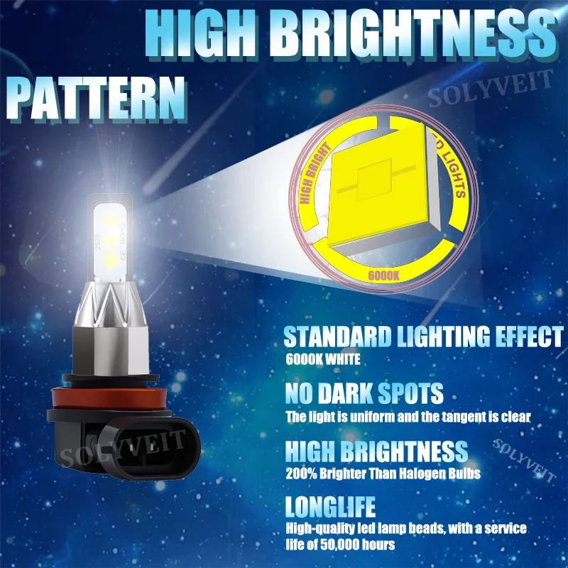 مقاوم للماء شعاع لمسافات طويلة LED عالية/منخفضة/ضباب ضوء انظر مزيد من رد الفعل المبكر ل بويك فيرانو 2012 2013 2014 2015 2016 2017