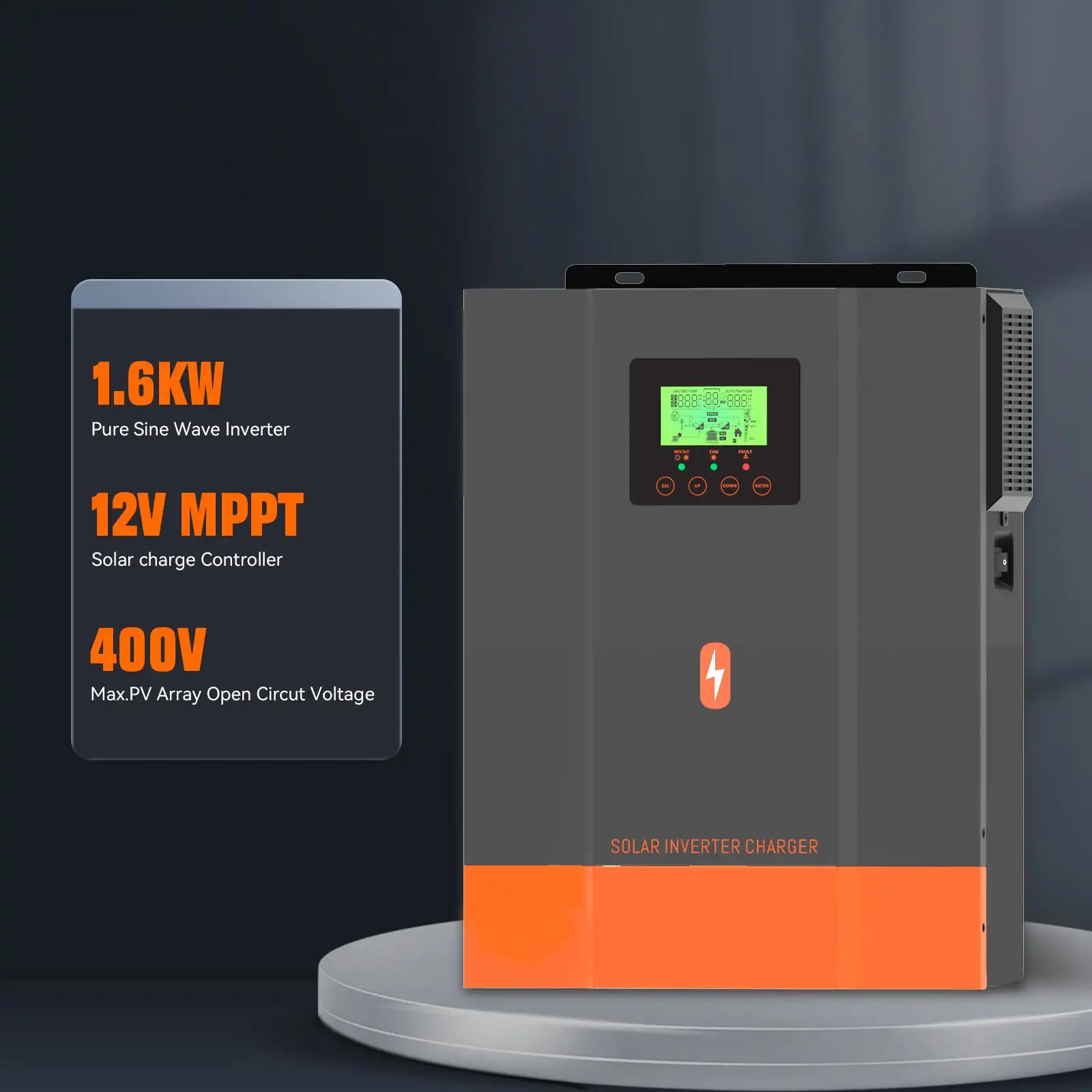 PowMr Support WIFI Module 1600W 12V MPPT 80A Solar Charger 230V AC with 400VDC Max PV Solar Panel Pure Sine Wave Hybrid Inverter