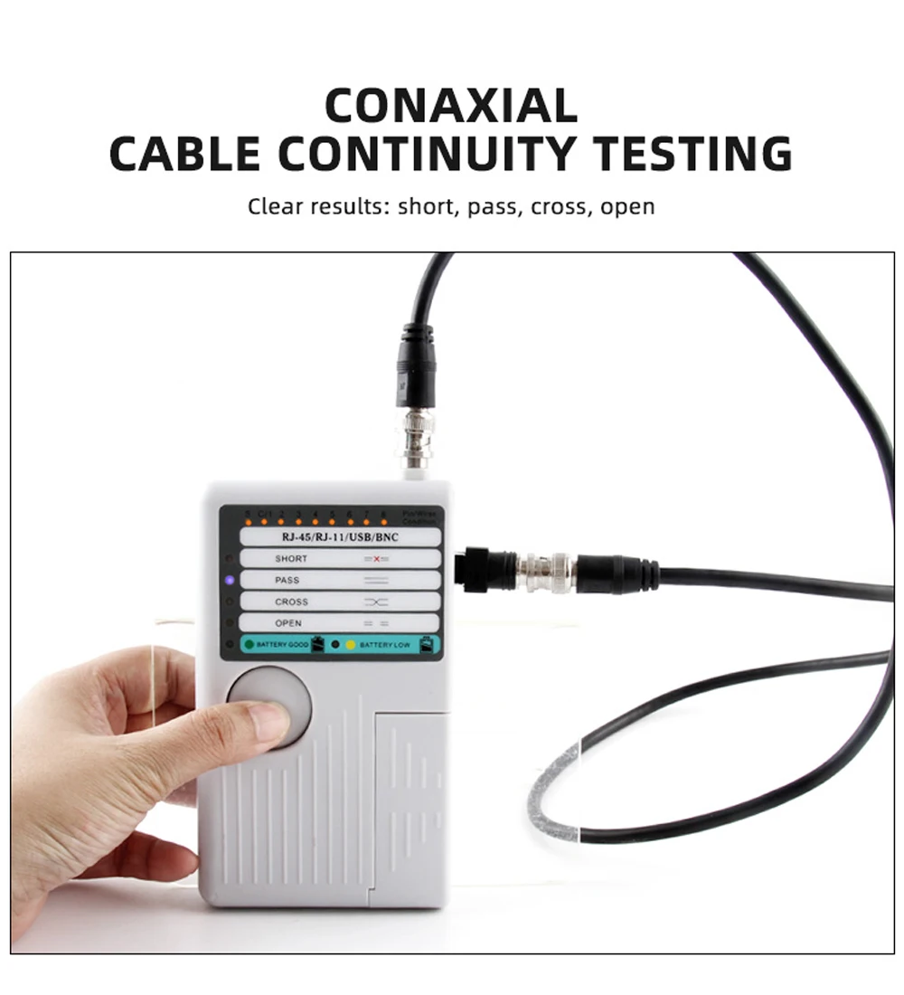 NOYAFA NF-3468 4 في 1 جهاز اختبار كابل الشبكة عن بعد BNC RJ45 RJ11 USB اختبار الكابلات اليدوية لتتبع كابلات UTP STP