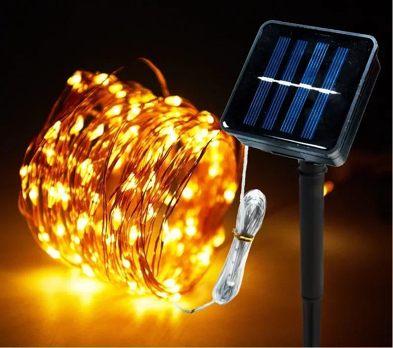 1Pack 100/200 LED Solar String Lights Outdoor Waterproof With 8 Modes Fairy Twinkle Light For Tree Christmas Wedding Party Decor