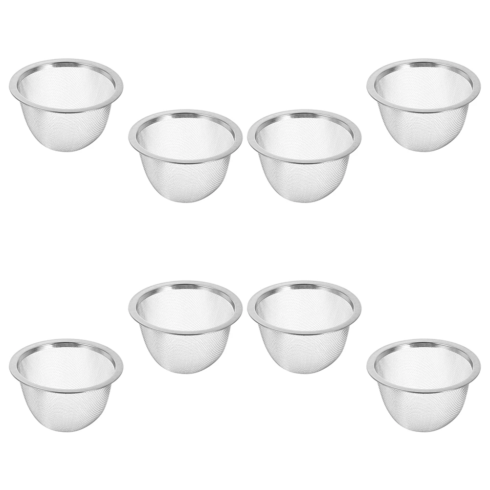 

8 Pcs Tea Filter Fine Mesh Steeper Basket Loose Leaf Infuser Insert Metal Silver