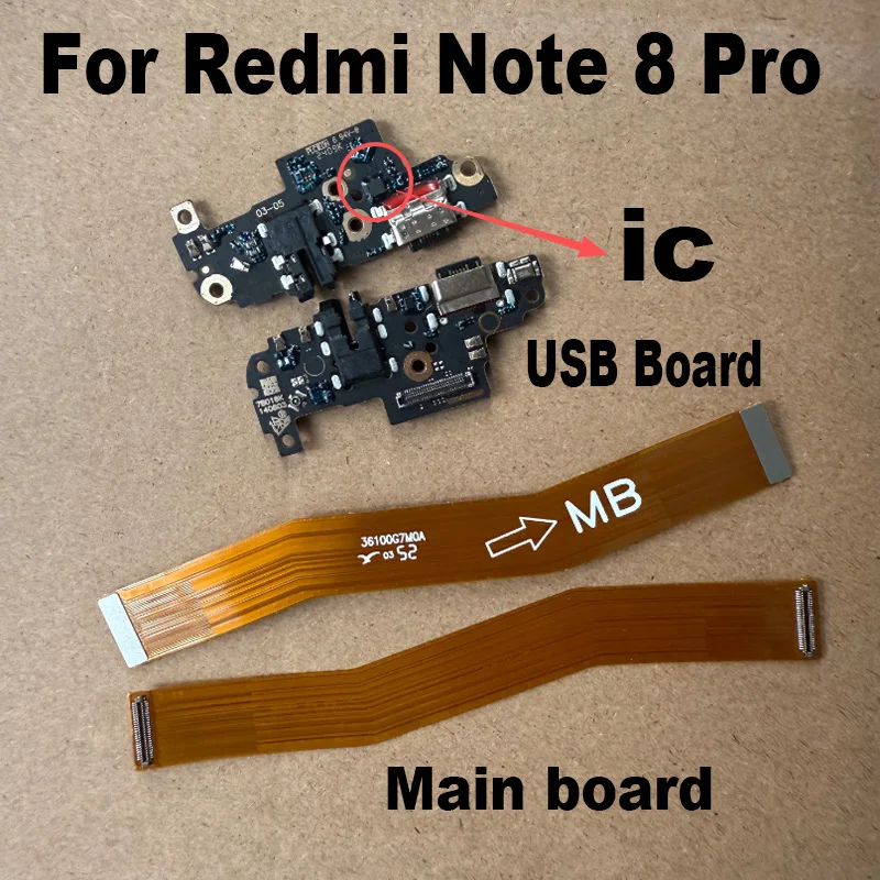 

For Xiaomi Redmi Note 8 Pro USB Charging Dock Port Main Mother Mic Microphone Connector Board Flex Cable Replacement