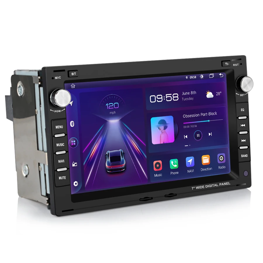 Junsun 7-Zoll Android Autoradio für VW Passat B5 MK4 MK5 Golf 4 IV Polo Bora Jetta T5 SHARAN Jetta Transporter T5 MULTIVAN LUPO Seat ALHAMBRA Cordoban Lego mit kabellosem CarPlay, Android Auto,
