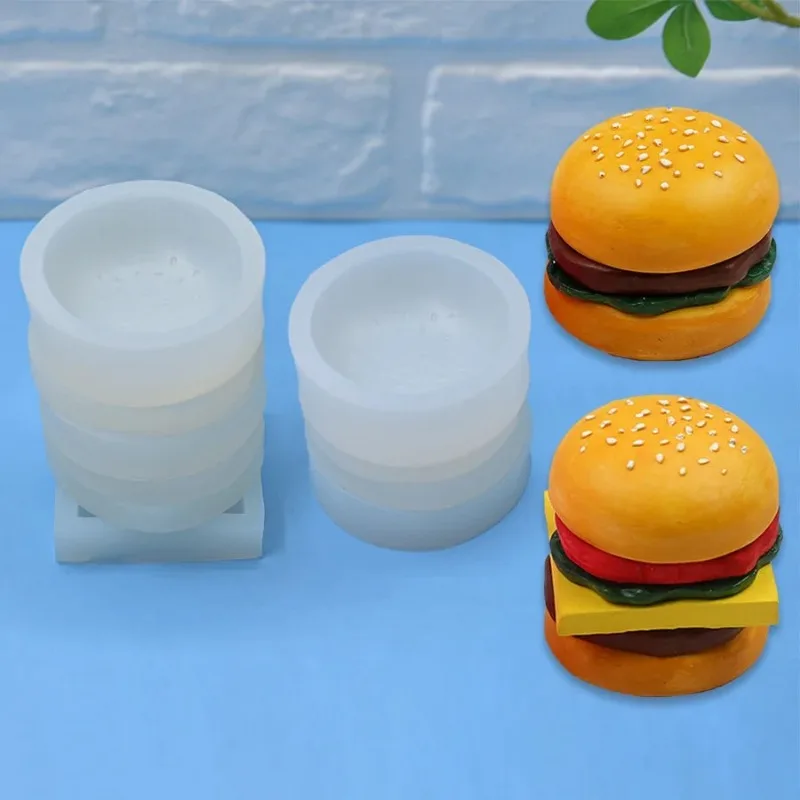 

2026 New Silicone Mold for Junk Food Candle, Fried Chicken Sandwich Plaster Casting, DIY Aromatherapy Squishy Toy Mould