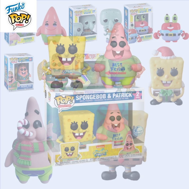 

In Stock New FUNKO POP Original SpongeBob SquarePants Pai Big Star Octopus Can Play Figure Model Collection Holiday Gifts