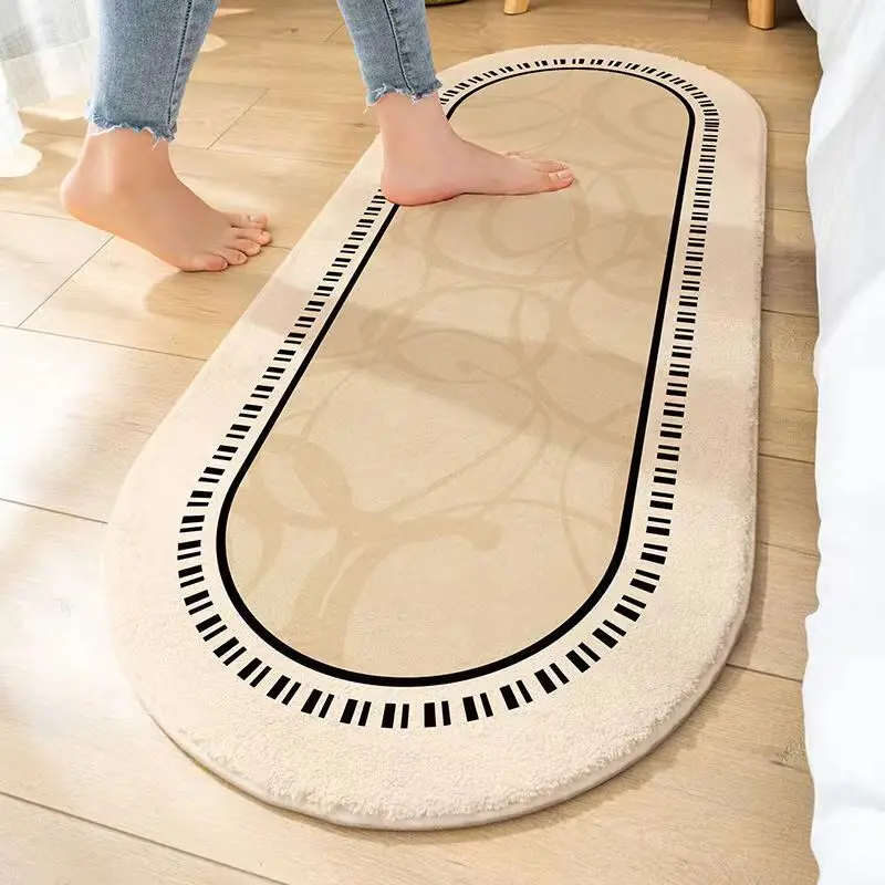Retro Series Bedside Carpets Simple Bath Mats Soft Entrance Doormat Non-Slip Floor Rugs Home Toilet Bathroom Absorbent Foot Pad