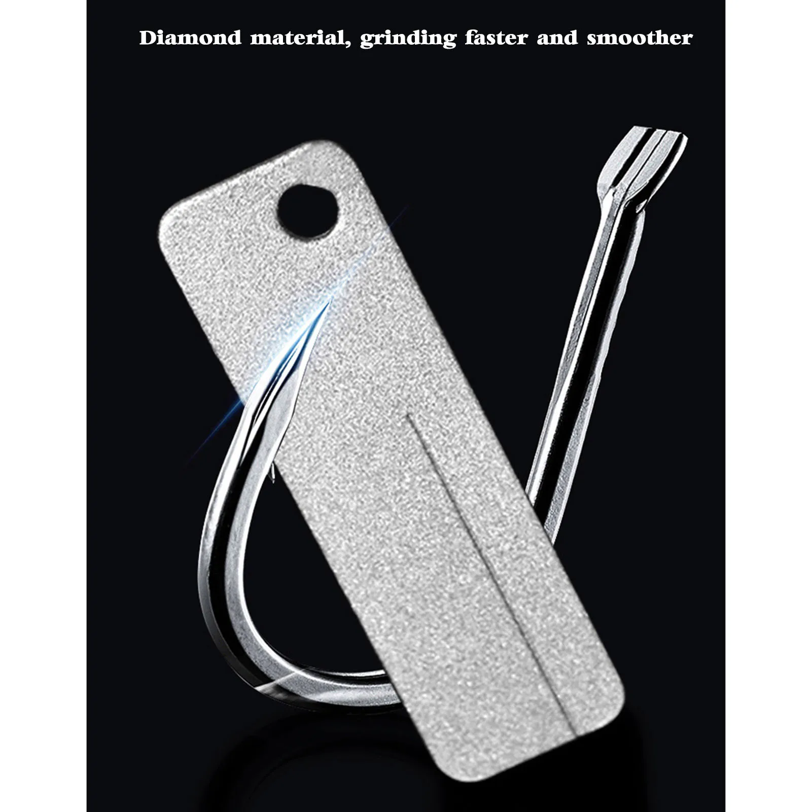 Fishing Hook Sharpener Portable Diamond Stone Fish Hook Sharpen Tools Knife Whetstone Keychain For Outdoor Fishing Accessories