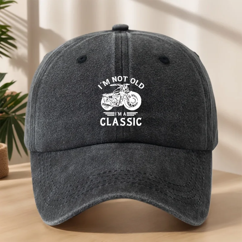 

Men's Motorcycle "I'm Not Old I'm A Classic" Baseball Cap | Vintage Washed for Outdoor & Streetwear