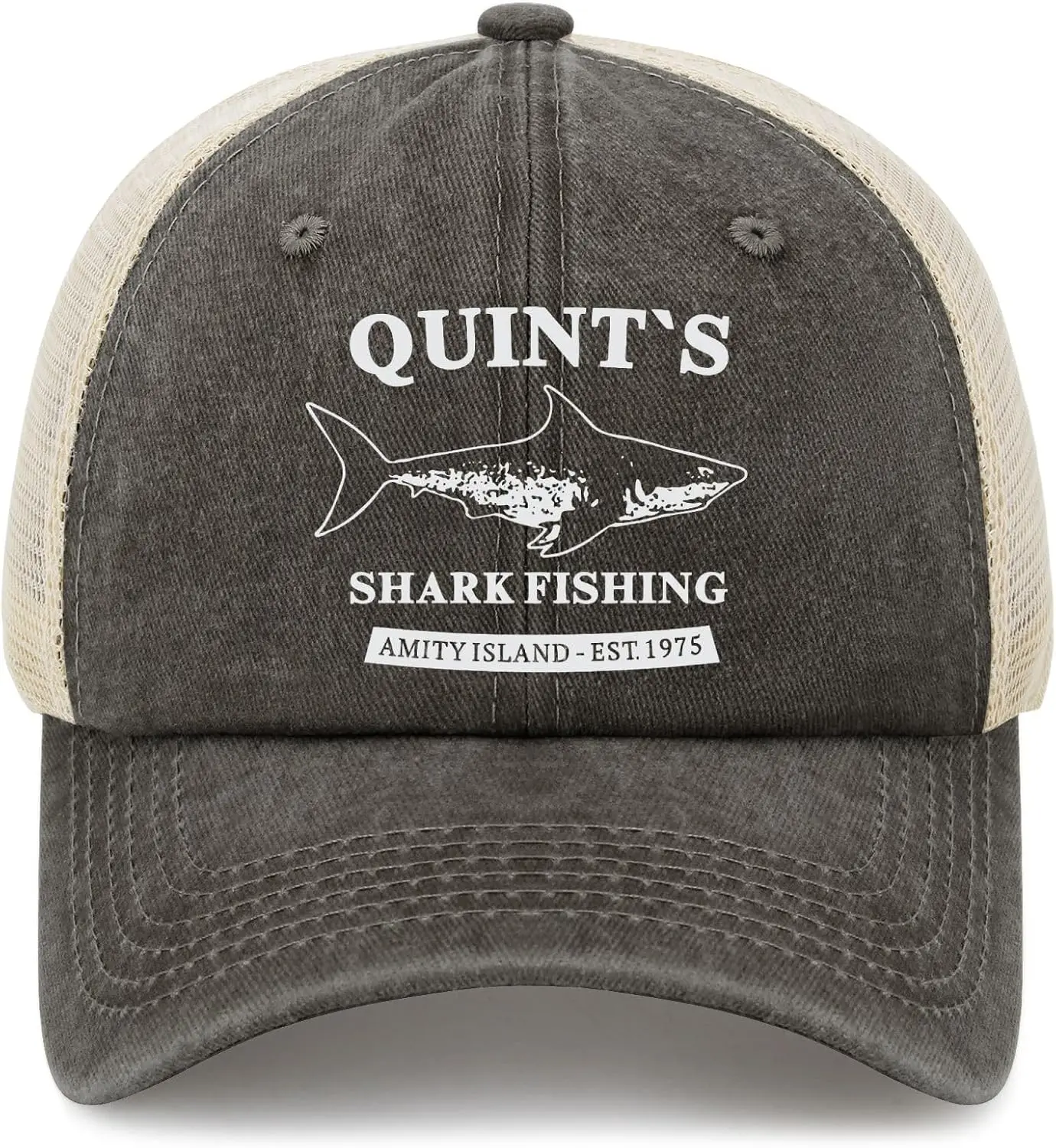 

Quints Shark Fishing Amity Island EST 1975 Hat Trucker Hat for Men Dad Hat Funny Gifts