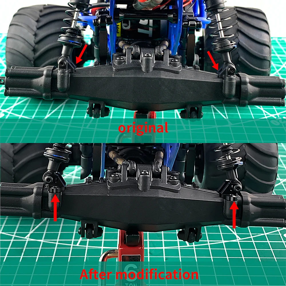 YEAHRUN-Soporte de suspensión inferior para coche teledirigido, aleación de aluminio, montaje de enlace ajustable, piezas de actualización para 1/18 Mini LMT 4WD Rc