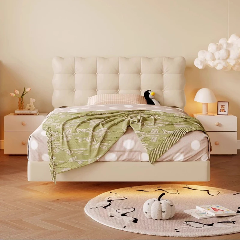 #￥Aesthetic Cute Bed Princess Sleeping Safe Cheap Comfortable Space Saving Cute Bed Design Camas De Casal Postmodern Furniture