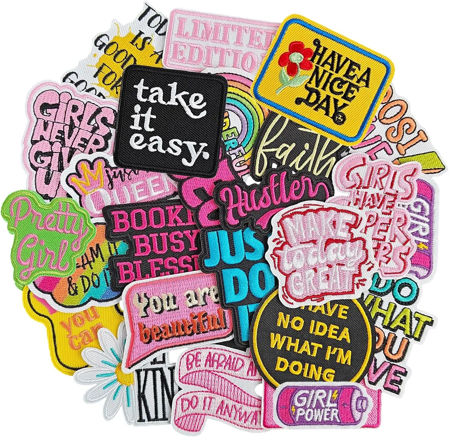 Sewing Jackets - 25Pcs Phrase Iron on Patches for
