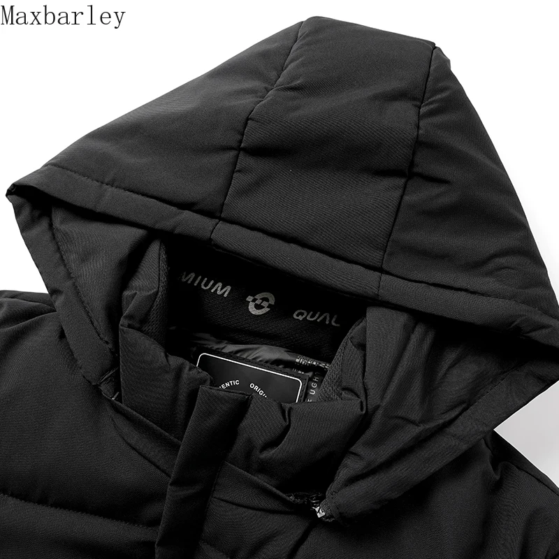 2024 New Winter Parka Men's Business Classic Thickened Warm Cotton Padded Jacket Casual Outdoor Windproof Cold-proof Hooded Coat