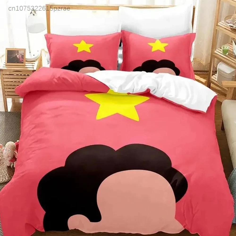 New Kawaii Steven Universe Bedding Set Single Twin Full Queen King Size Bed Set Aldult Kid Bedroom 3D Print Anime Bed Sheet Set