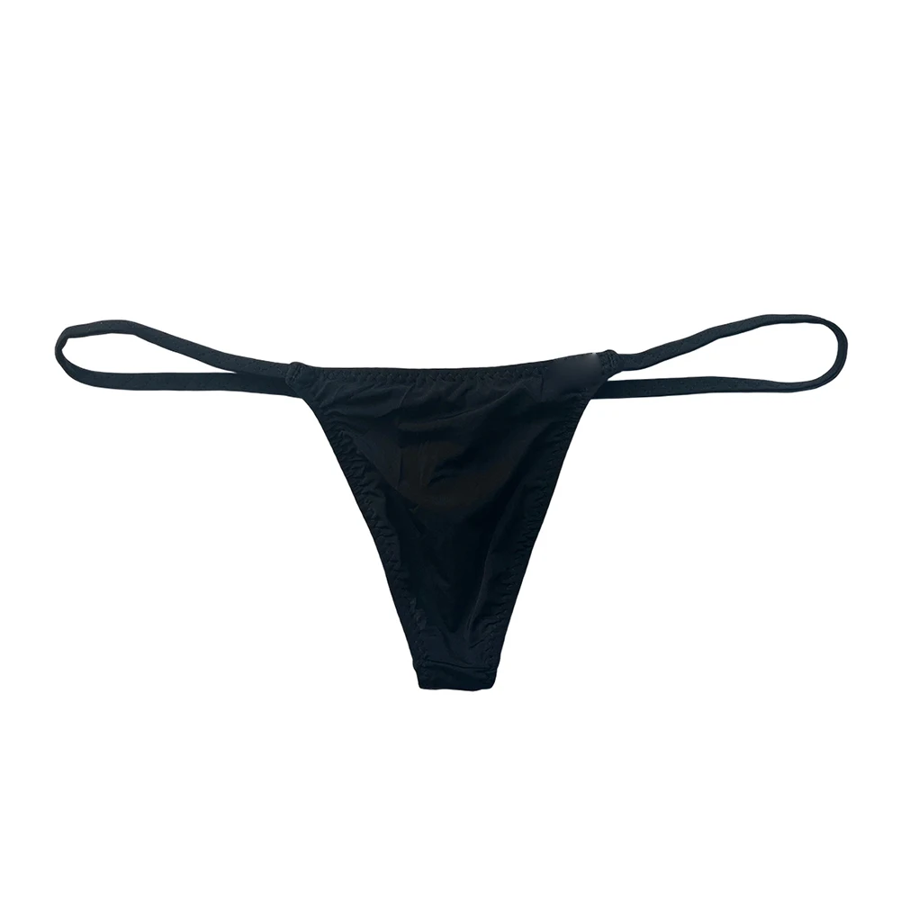 

Men's Thin Ice Silk G-String Underwear Low Rise Briefs Gay Sissy Bulge Pouch Panties Very Hot Lingerie Solid High Elastic Thongs