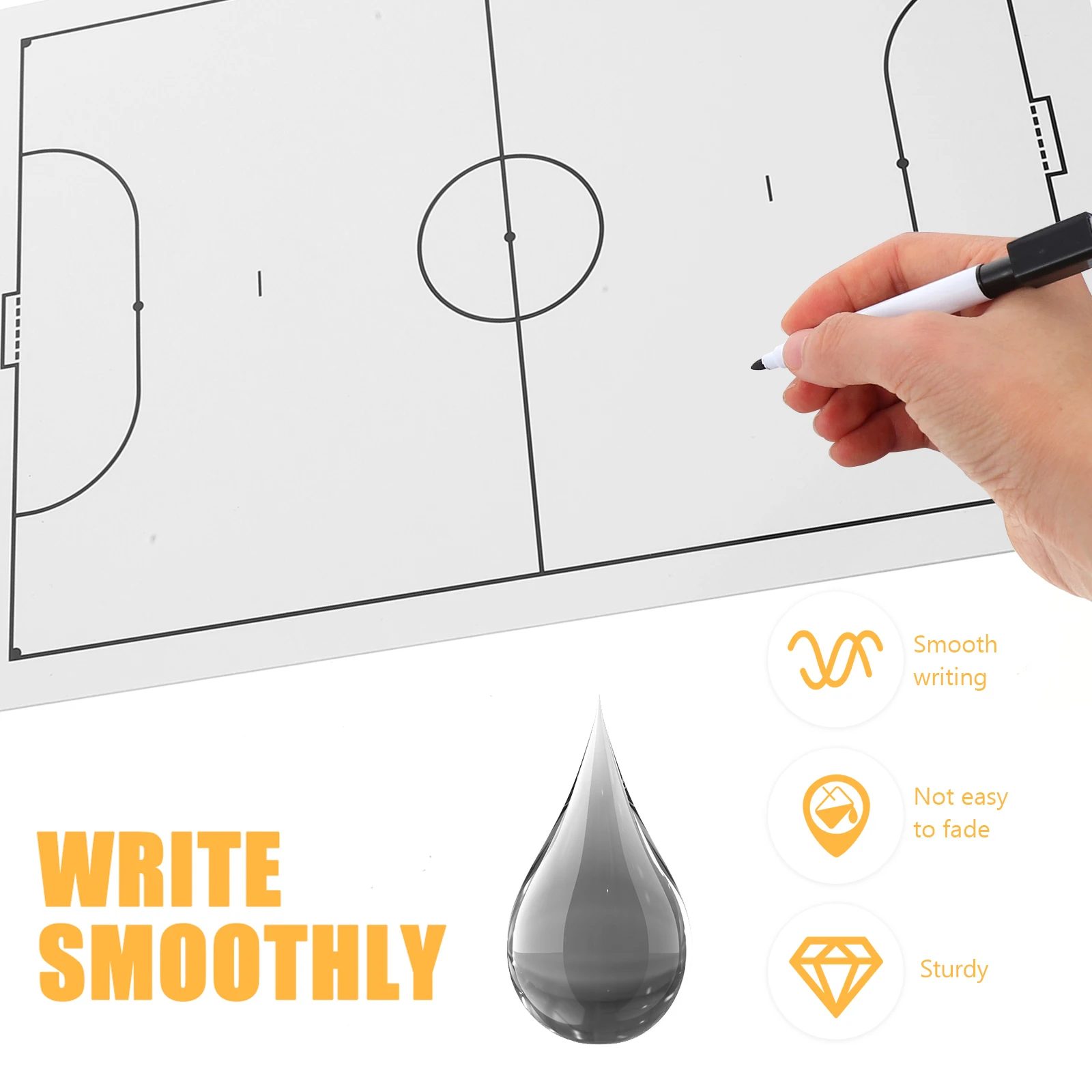 

1pcs Football Board Lightweight Reusable Soccer Whiteboard Clipboard For Training Competition Strategy Planning Sports