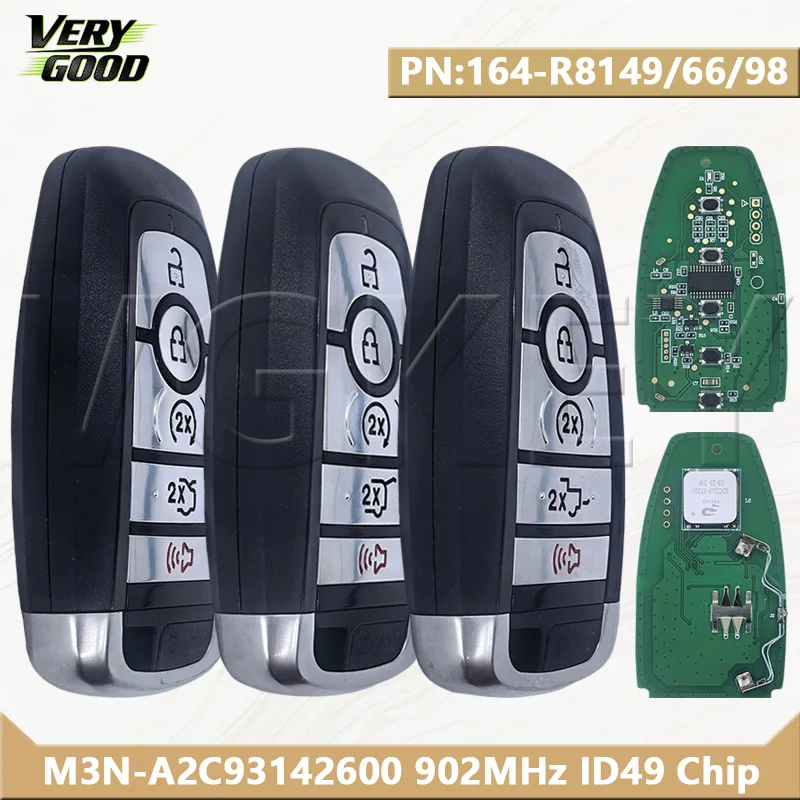 

VG M3N-A2C93142600 For Ford Edge Fusion Expedition Explorer Mustang F Series 2017-2020 ID49 Chip 902MHz Car Remote car Key