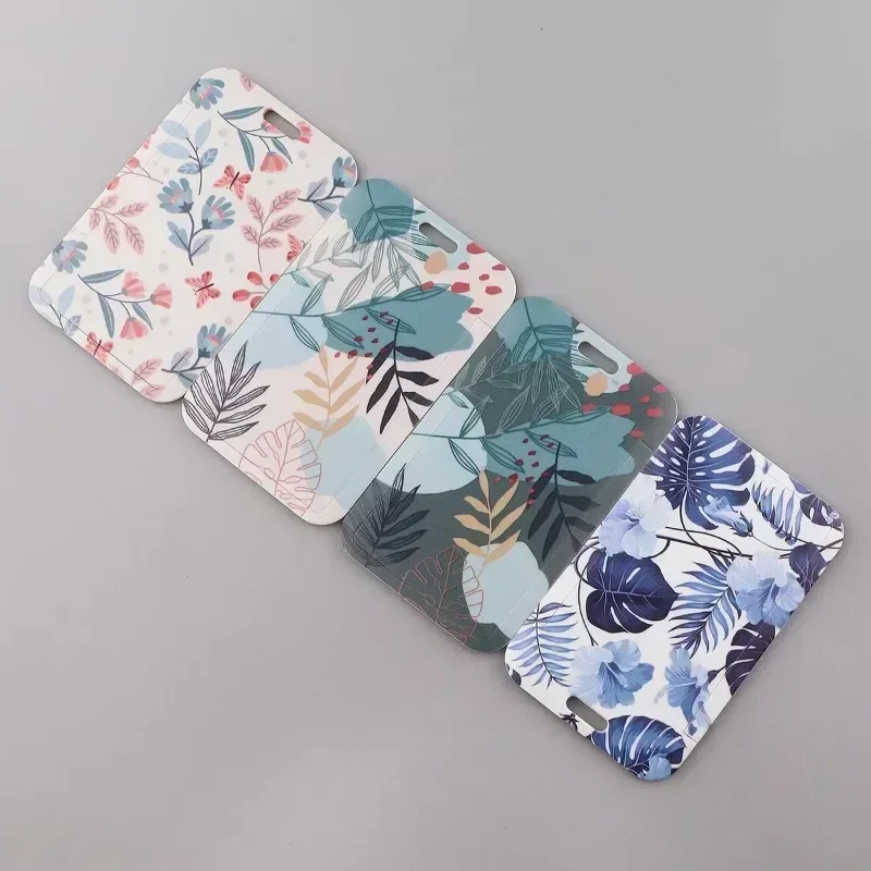 Etui na karty z zielonymi roślinami Odznaka studencka Karta dostępu do pracy Plastikowa smycz ABS Pokrowiec na karty Torby dla kobiet Dziewczyna