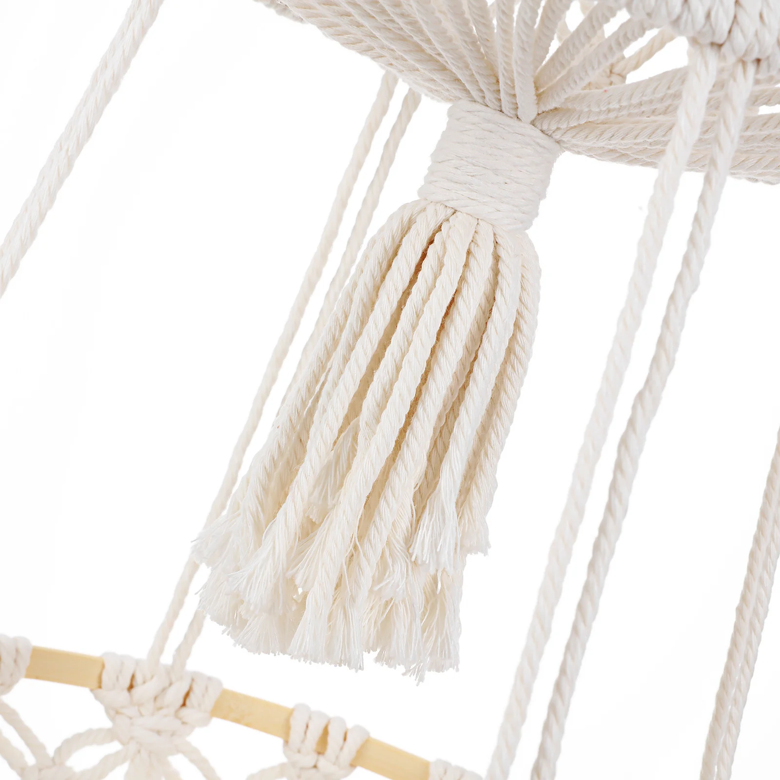 

1pc Cotton Rope Basket Handmade Hanging Storage Basket For Home Decor Bedroom Balcony Double Layer Space Saving Sturdy