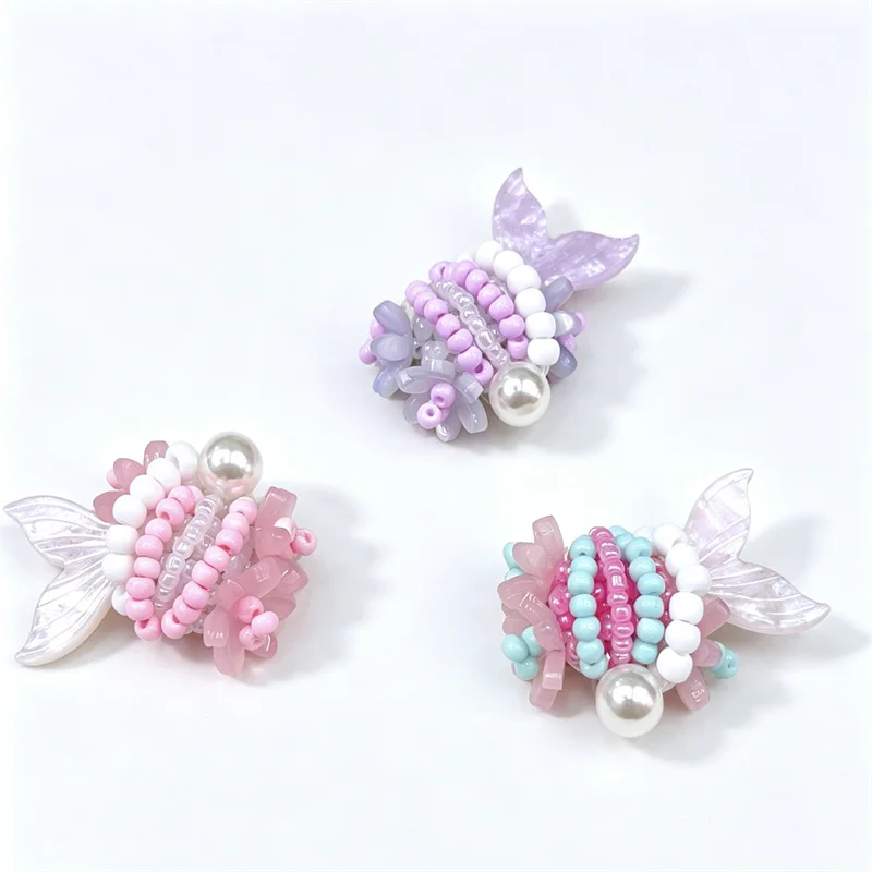 Min order 20pcs/lot color acrylic beads decoration handmade cartoon fish shape cabochon diy jewelry garment hair accessory