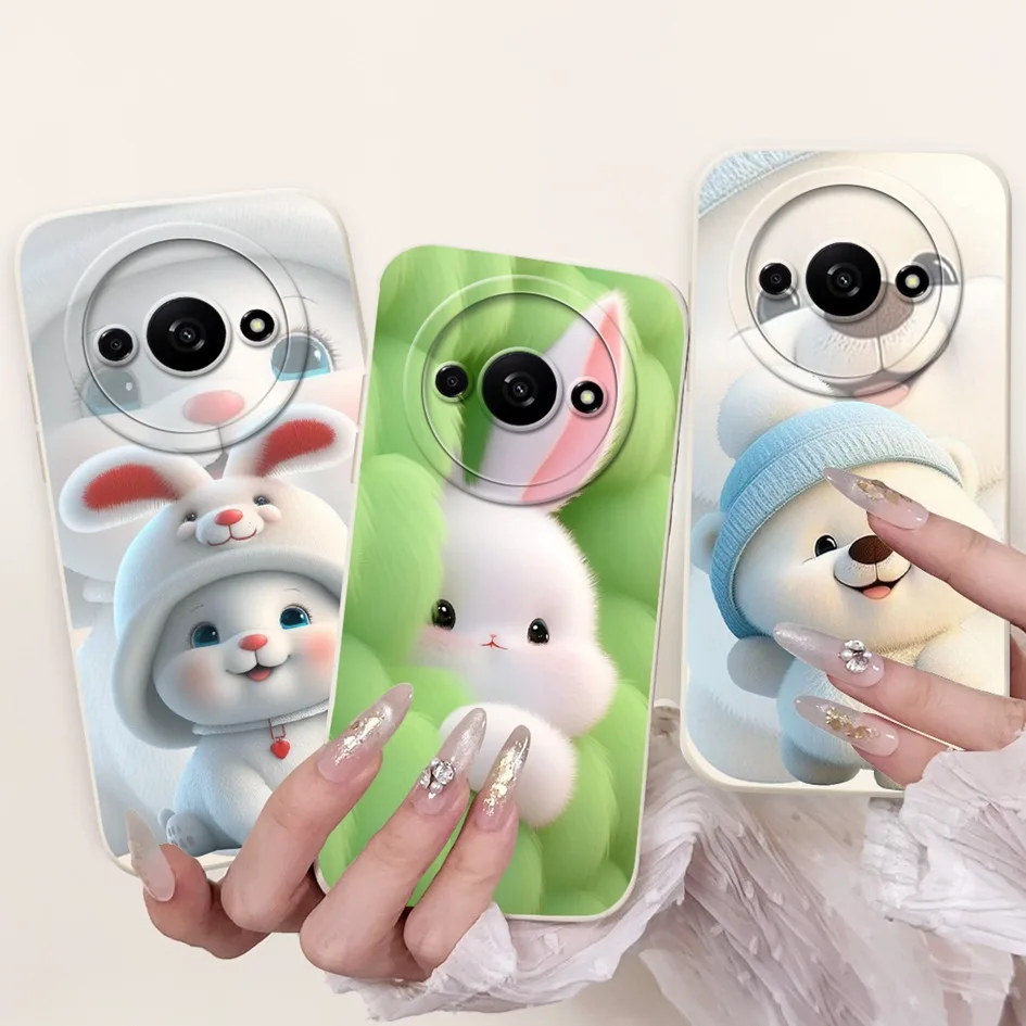 For Xiaomi Redmi A3 Case 2024 Cute Panda Rabbit Soft Silicone Matte Cover For Xiomi Redmi A3 RedmiA3 Fundas Poco C61 C 61 Bumper