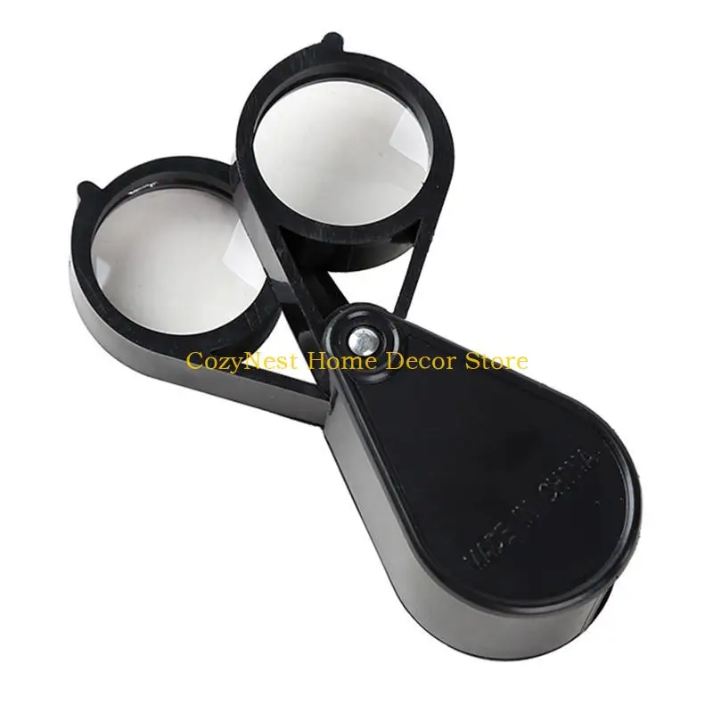 

92MF Double Folding Jewelers Loupe- Pocket Magnifier 5X+5X Portable Glass Pocket Handhold for Reading Books Hobby