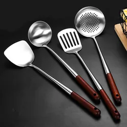 4/2PCS SET Long Handle Stainless Steel Wok Spatula Kitchen Slotted Turner Rice Spoon Ladle Cooking Tools Utensil Set Utensilio