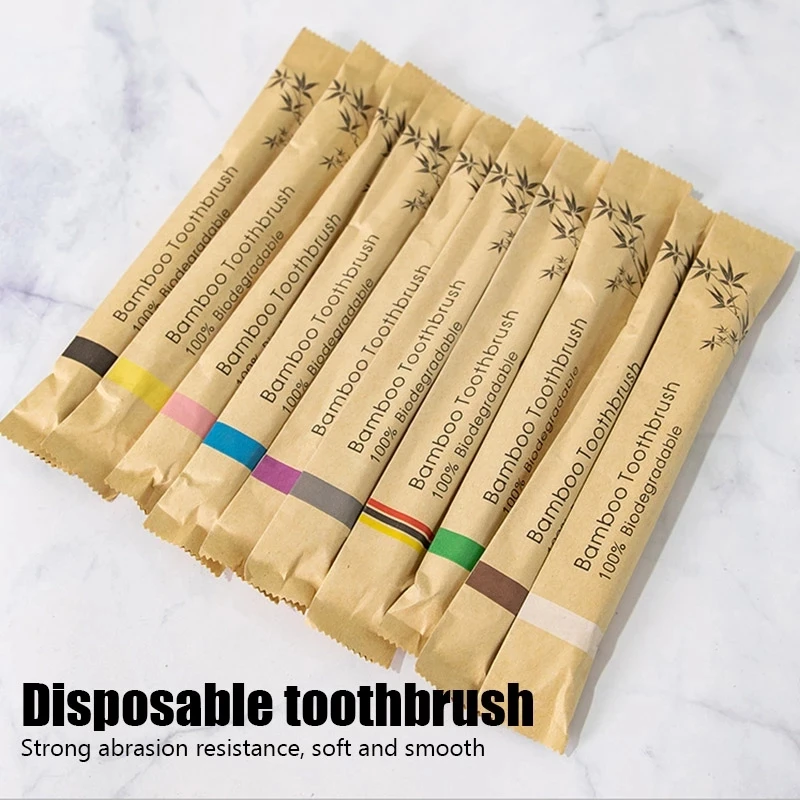 10ks bambus zubní kartáček eko zdvořilý dřevěný zub kartáč měkké štětina kování dřevěné uhlí dospělé orální péče toothbrushes hotel cestovní