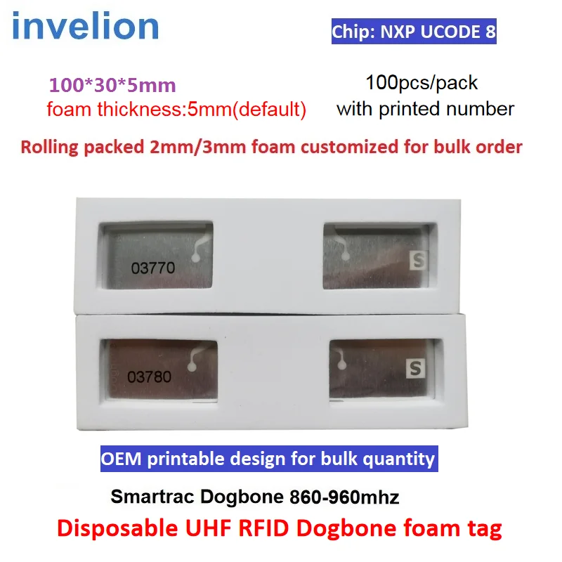 Serial Number Printed Timing Chip Smartrac Dogbone UHF RFID Bib-Tag For Running Tming Impinj Monza R6 Chip For MTB Cycling Race