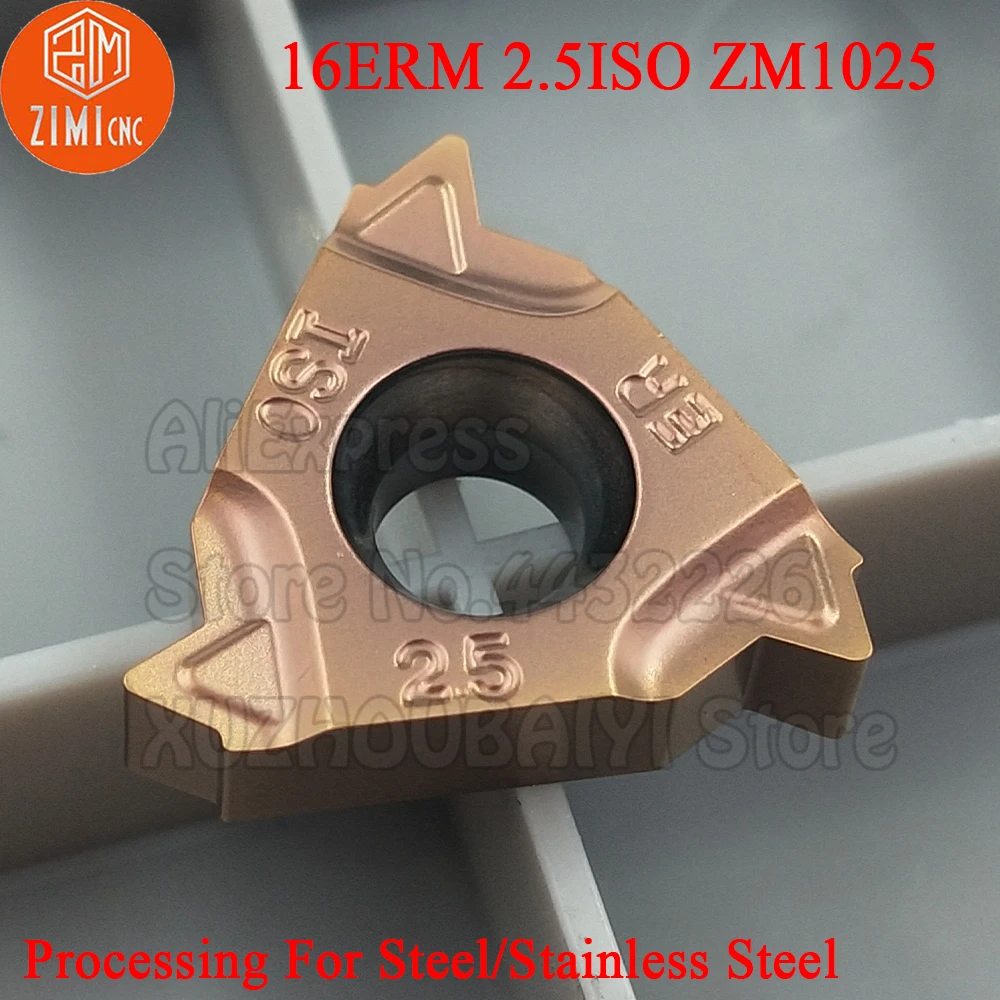 10 قطعة 16ERM 2.5ISO ZM1025 16ERM 2.5 ISO 16ERM2.5ISO خيوط كربيد إدراج نك مخرطة القاطع الموضوع بليد لالفولاذ المقاوم للصدأ