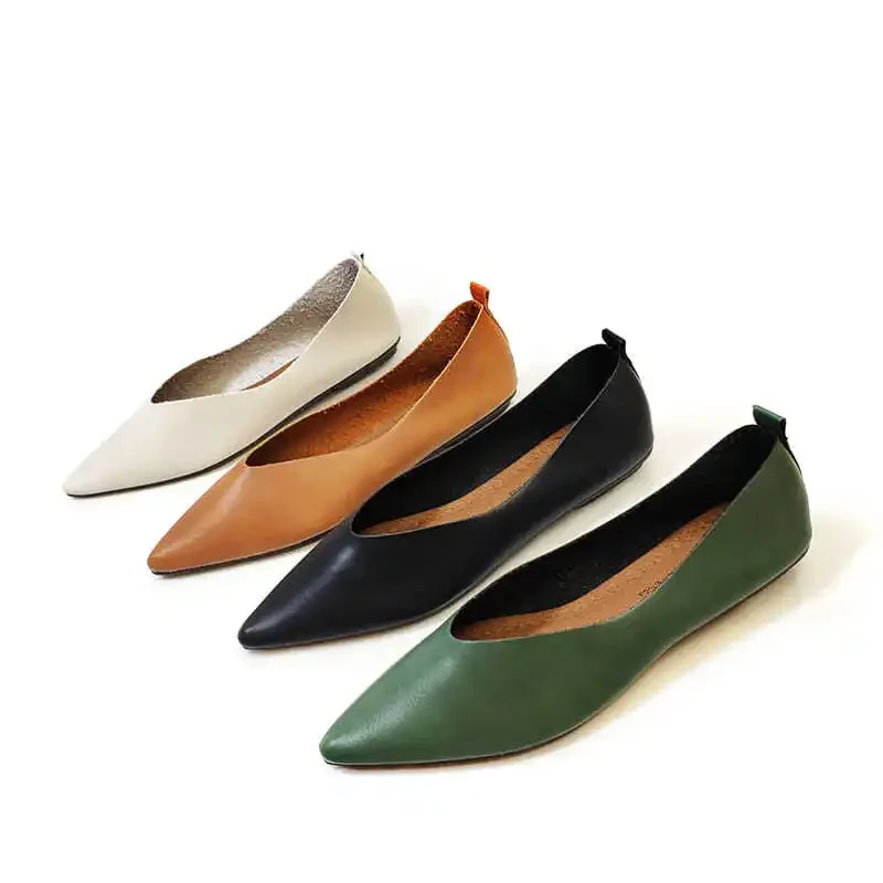 Korean Retro Pointed Flats Size 31 32 Women's Large Small Shoes