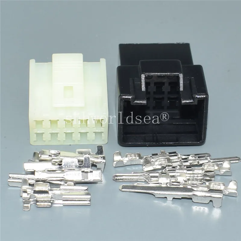 Shhworldsea 10 Pin 2.3MM 6090-1220 6090-1056 Male Female Automotive Wiring Harness Plug White Cable Wiring Sockets