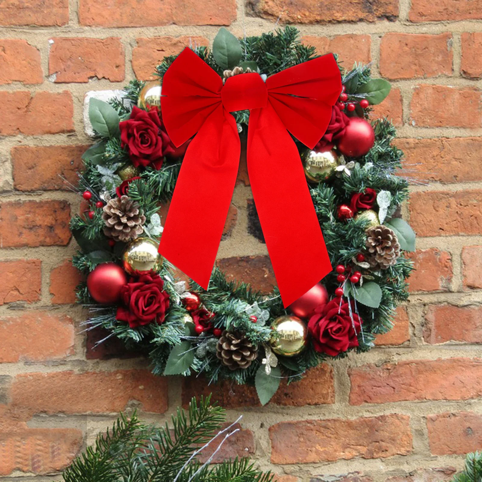 

10Pcs Christmas Bowknot Large Red Bowknot Xmas Tree Decorations Big Wreath Garland Party Holiday Decor Christmas Tree Topper Bow