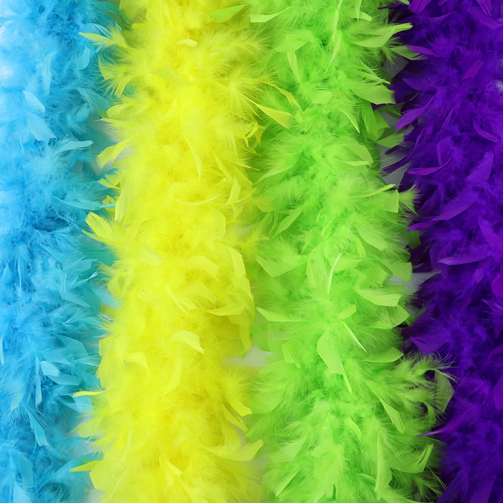 90g Wholesale Natural Turkey Feathers Boa Marabou Feather Ribbon Shawl for Wedding Dress Making Decoration Plumes Crafts 2Yard