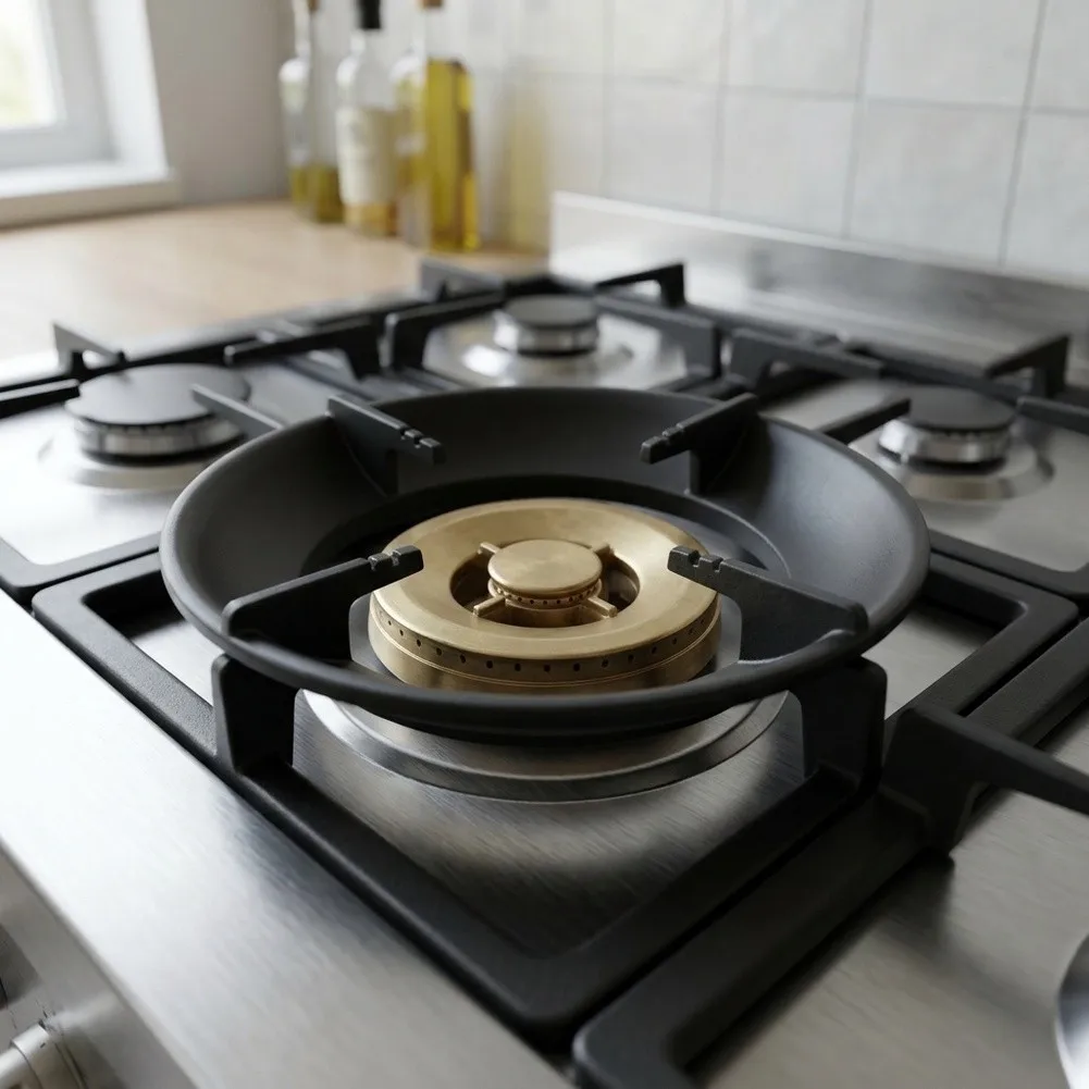 18.5cm Round Non Slip Gas Stove Bracket Integrated Windproof Support Ring Cooktop Pot Holder Kitchen Gas Range Burner Protection