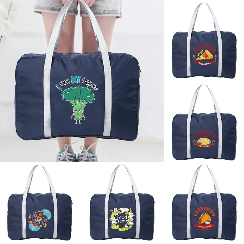 Handbags Luggage Travel Bag Large Capacity Fashion Weekend Overnight Bags Boston Bag Travel Carry Pack Cartoon Food Print Series