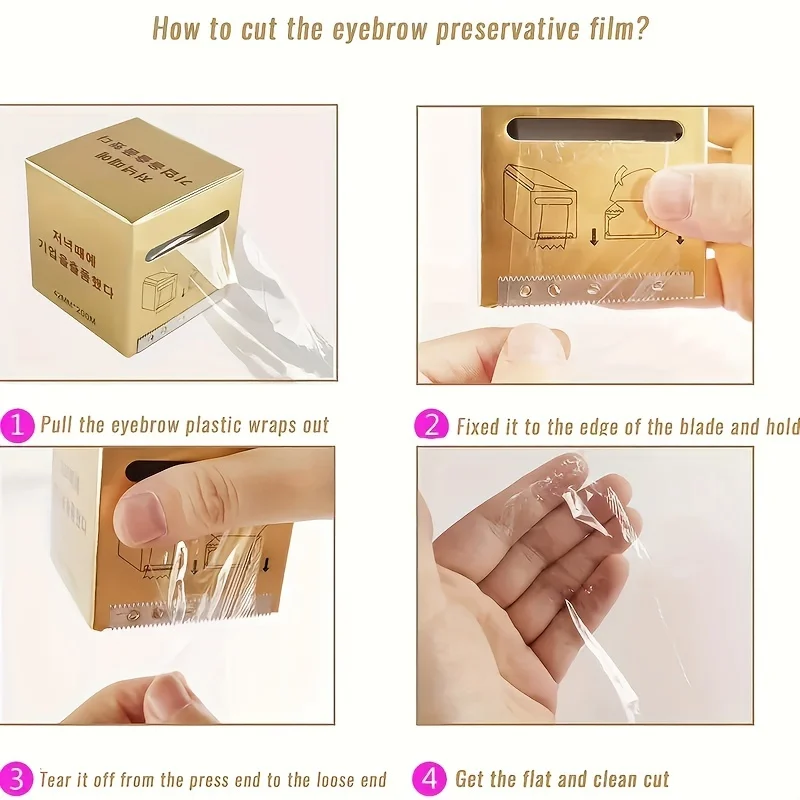 1/3/5pcs Tattoo Film Wrap Microbading Plastic Preservative Clear Cover Disposable Eyebrow Lips Body Tattoo Supplies image 2