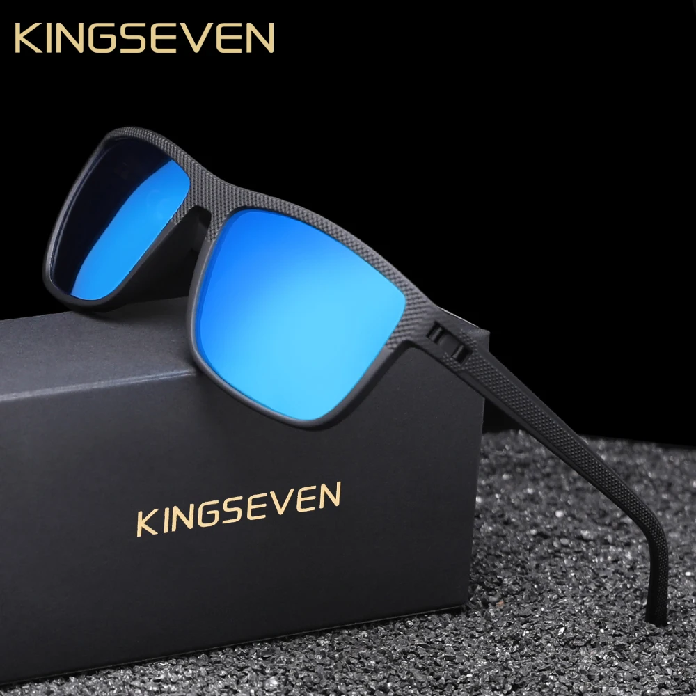 KINGSEVEN Mode gepolariseerde zonnebril voor heren UV400-bril Rechthoekbril Vissen Rijbril Vakantie