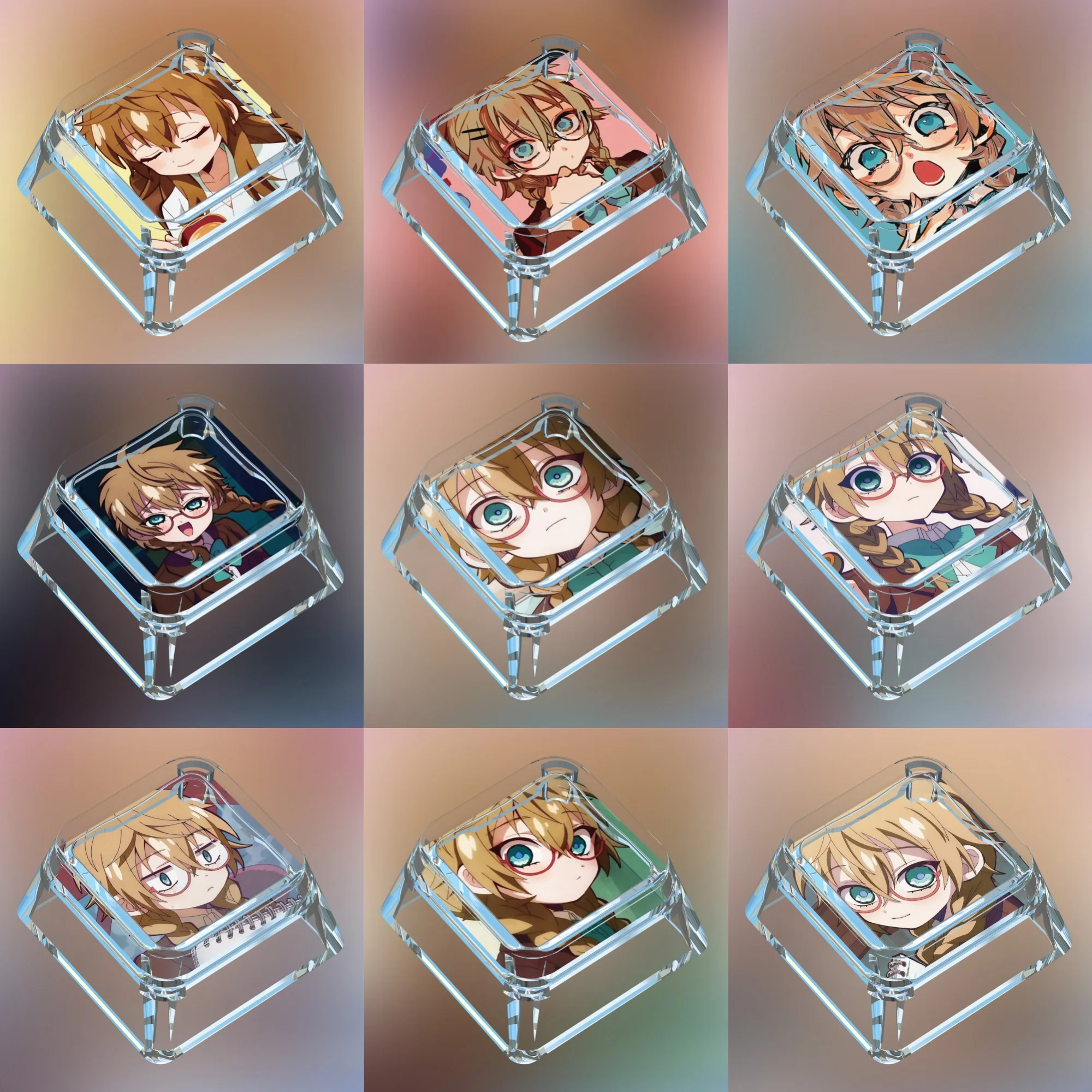 

Diy Self Made Hannah Alyea Механическая клавиатура Колпачки для клавиш Cross-Axis Механическая клавиатура ПК Персонализированные колпачки для клавиш Подарочные игрушки