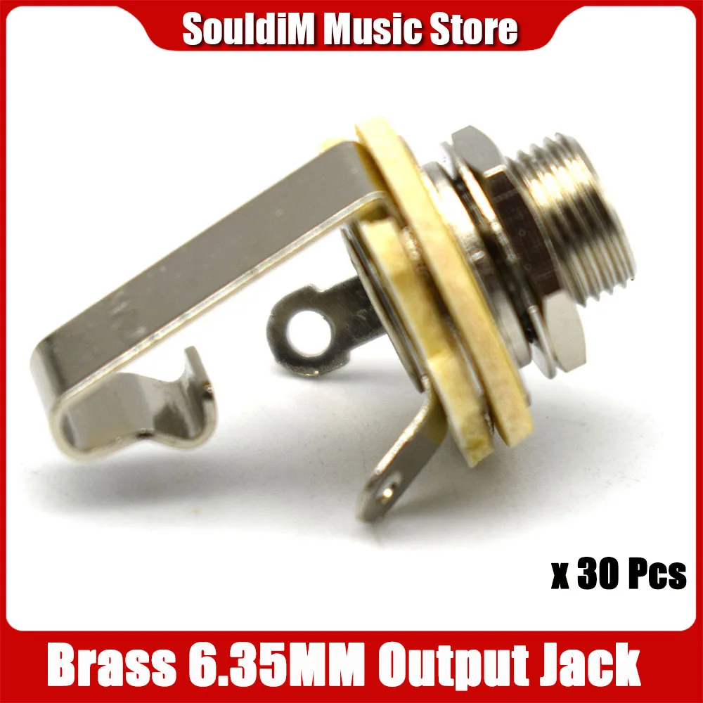 30 Uds cobre 6,35 MM guitarra eléctrica bajo Mono puerto de salida conector de circuito Base madre