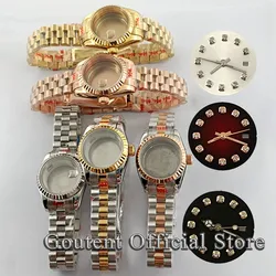 Goutent 26mm Sapphire Glass Silver Golden Rose Gold Watch Case With Dial Hands Fit NH05 NH06 Movement