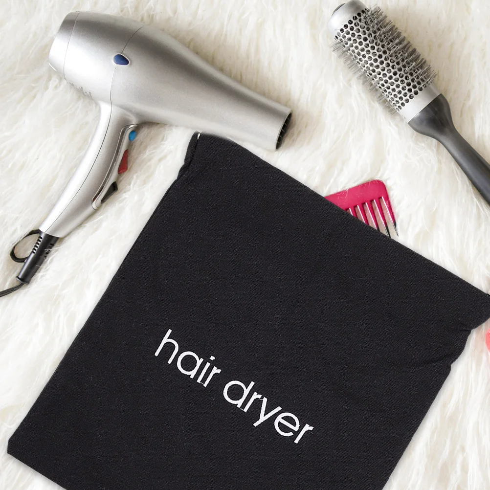

4pcs Hair Hair Creative Storage Bag Dryer Holders Dryer Bags Black 330x300 Travel Drawstring Storage Containers